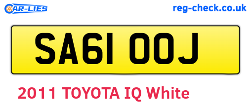SA61OOJ are the vehicle registration plates.