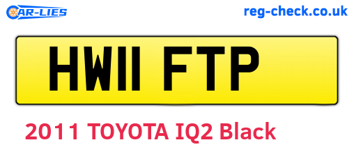 HW11FTP are the vehicle registration plates.