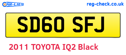 SD60SFJ are the vehicle registration plates.