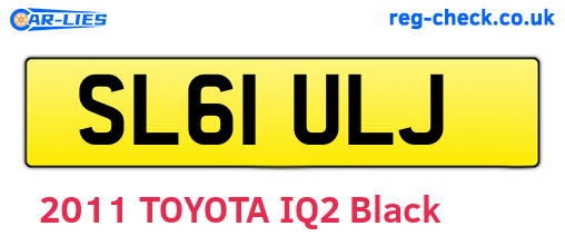 SL61ULJ are the vehicle registration plates.