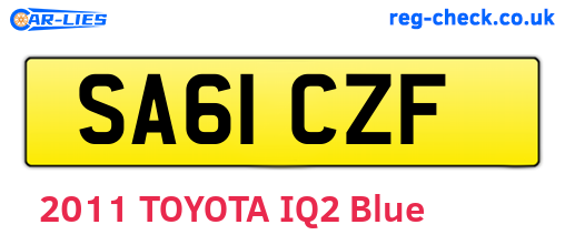 SA61CZF are the vehicle registration plates.