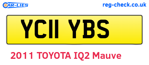 YC11YBS are the vehicle registration plates.