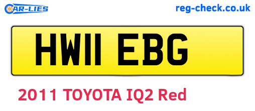 HW11EBG are the vehicle registration plates.