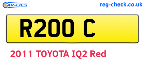 R2OOC are the vehicle registration plates.