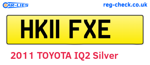 HK11FXE are the vehicle registration plates.