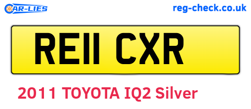 RE11CXR are the vehicle registration plates.
