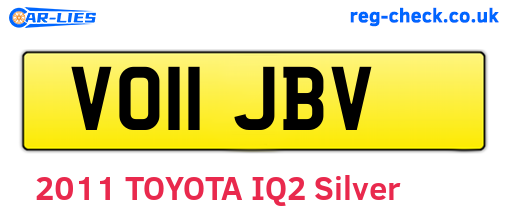 VO11JBV are the vehicle registration plates.