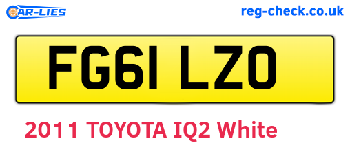 FG61LZO are the vehicle registration plates.