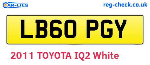 LB60PGY are the vehicle registration plates.
