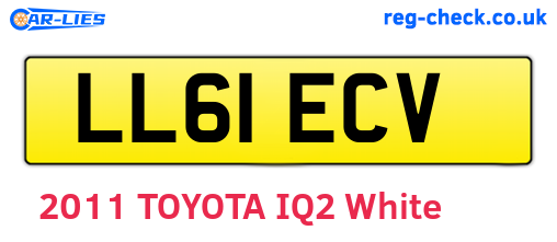 LL61ECV are the vehicle registration plates.