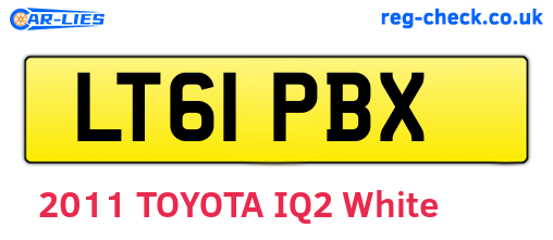 LT61PBX are the vehicle registration plates.