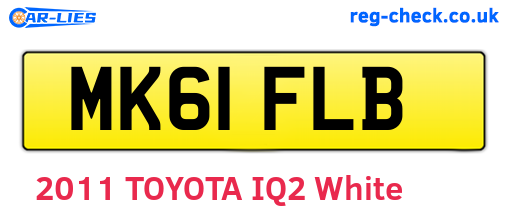 MK61FLB are the vehicle registration plates.