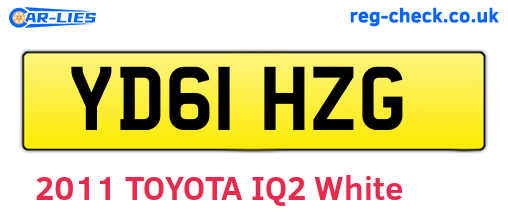 YD61HZG are the vehicle registration plates.