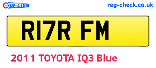 R17RFM are the vehicle registration plates.