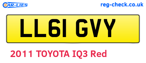 LL61GVY are the vehicle registration plates.