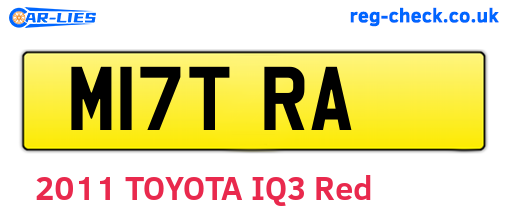 M17TRA are the vehicle registration plates.