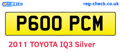 P600PCM are the vehicle registration plates.