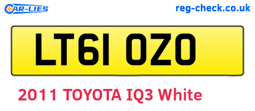LT61OZO are the vehicle registration plates.