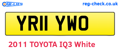 YR11YWO are the vehicle registration plates.