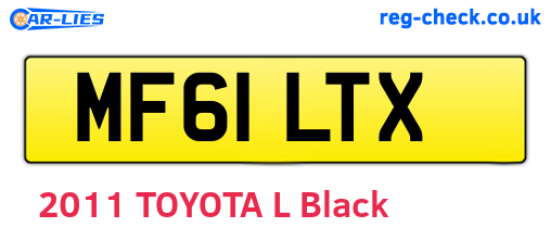 MF61LTX are the vehicle registration plates.