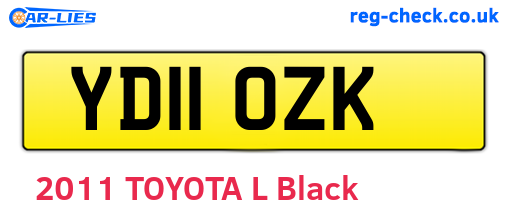 YD11OZK are the vehicle registration plates.
