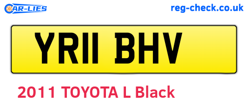 YR11BHV are the vehicle registration plates.