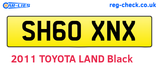 SH60XNX are the vehicle registration plates.