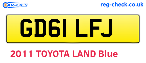 GD61LFJ are the vehicle registration plates.
