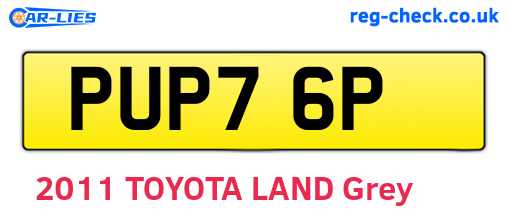 PUP76P are the vehicle registration plates.
