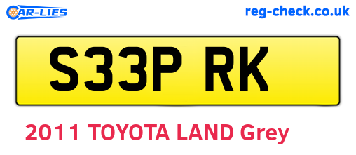 S33PRK are the vehicle registration plates.