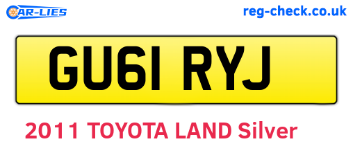 GU61RYJ are the vehicle registration plates.