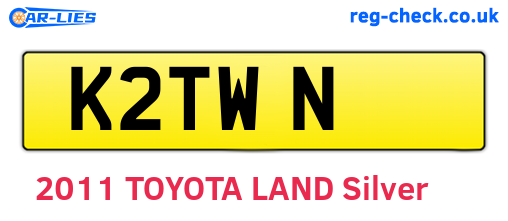 K2TWN are the vehicle registration plates.