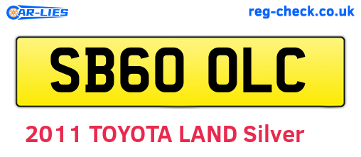 SB60OLC are the vehicle registration plates.