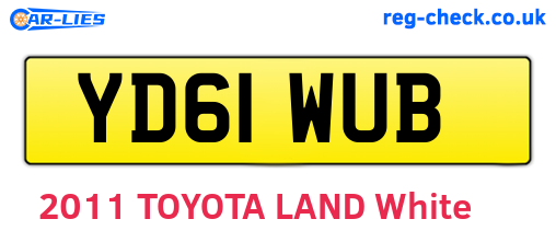 YD61WUB are the vehicle registration plates.
