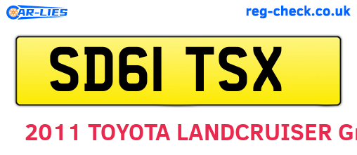 SD61TSX are the vehicle registration plates.