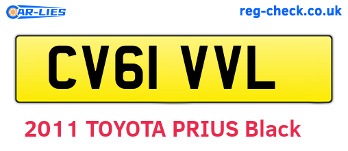 CV61VVL are the vehicle registration plates.