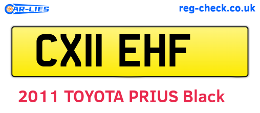 CX11EHF are the vehicle registration plates.