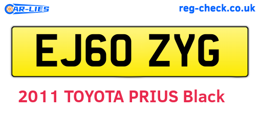 EJ60ZYG are the vehicle registration plates.