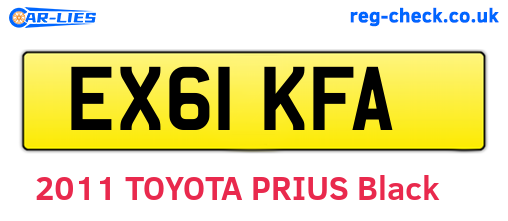 EX61KFA are the vehicle registration plates.