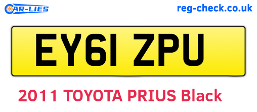 EY61ZPU are the vehicle registration plates.