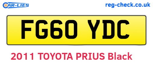 FG60YDC are the vehicle registration plates.