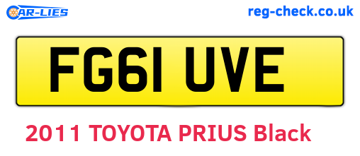 FG61UVE are the vehicle registration plates.