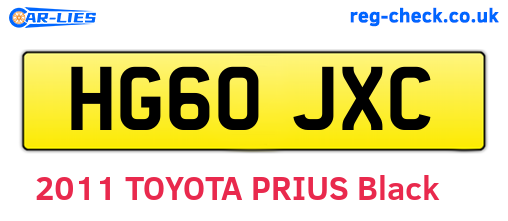 HG60JXC are the vehicle registration plates.