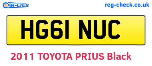 HG61NUC are the vehicle registration plates.