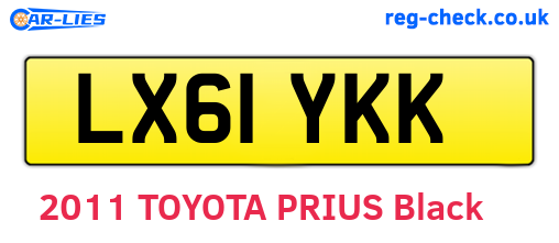 LX61YKK are the vehicle registration plates.
