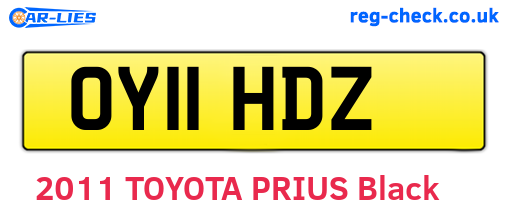 OY11HDZ are the vehicle registration plates.