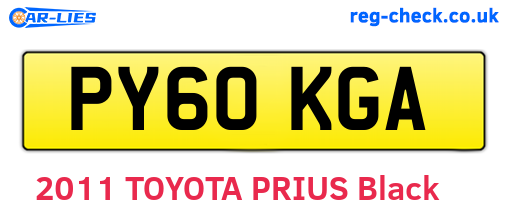 PY60KGA are the vehicle registration plates.
