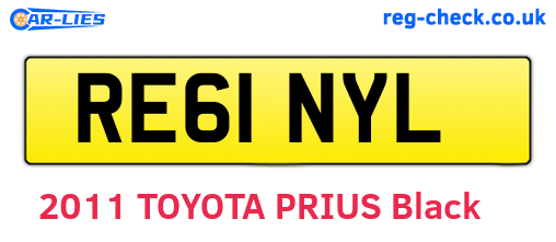 RE61NYL are the vehicle registration plates.