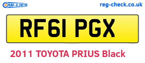 RF61PGX are the vehicle registration plates.