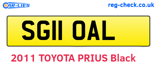 SG11OAL are the vehicle registration plates.